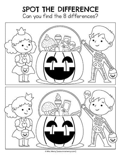Find The Difference Printable Halloween
