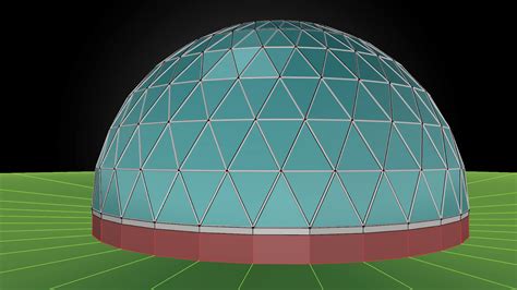 3d Model Geodesic Dome Like Structure With Triangulated Structure Vr