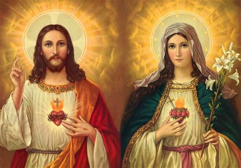 Jesus And Mary Poster A4 A3 Print Sacred Heart Of Virgin