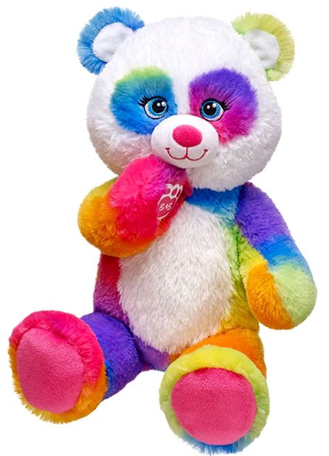 Build A Bear Pop Of Color Rainbow Panda Teddy 16 In Stuffed Plush Toy