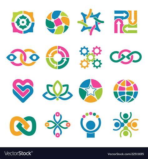 Colorful Logo Template Associates Integrated Vector Image