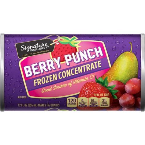 Signature Select Berry Punch Frozen Concentrate Nutrition
