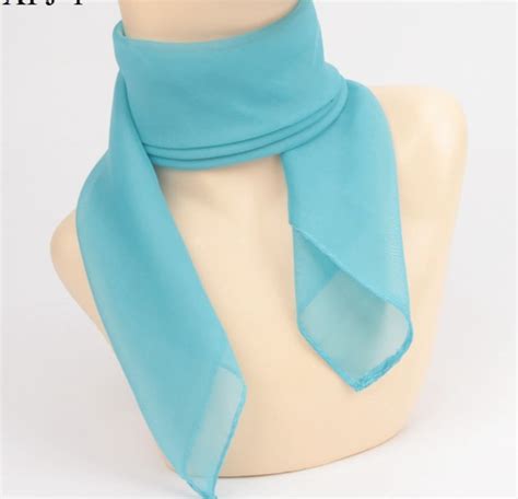65cm Solid Color Small Square Scarf Chiffon Neck Scaves
