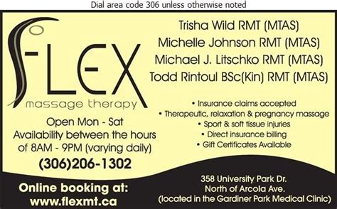 Flex Massage Therapy In Regina Sk Mysask411