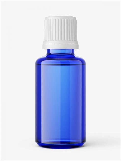 Blue Essential Oil Bottle Mockup 30ml Smarty Mockups
