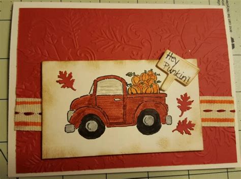 Fall Card With Old Truck And Pumpkins By Ncarolinacrafter On Etsy