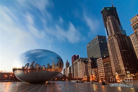 Chicago Skyline And Bean At Sunrise Photograph By Sven Brogren
