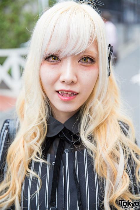 may on the street in harajuku wearing a striped top and skirt from the japanese brand tittyandco