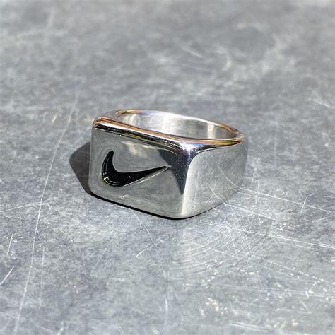 Silver Nike Swoosh Chunky Ring Birthday Anniversary T For Etsy