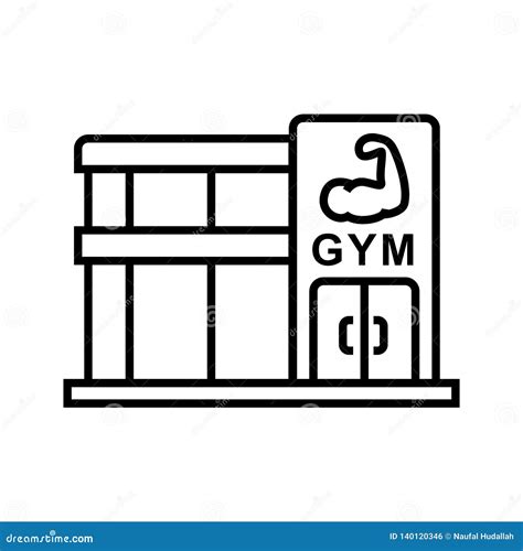 Gym Fitness Center Icon Bodybuilder Place Illustration With Hand