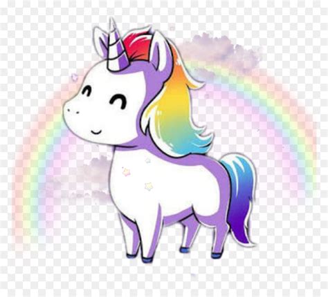 Cute Kawaii Rainbow Unicorn Hd Png Download Vhv