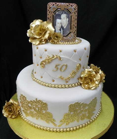 For an affordable price, shoppers can avail of sweet delicacies such as rainbow blast with vanilla butter cream icing cake, a 45 ounce vanilla. 50th Anniversary Cake Gold Fondant Cake, | 50th ...