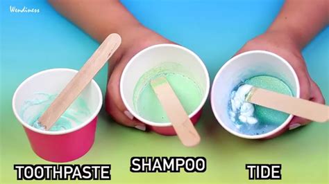 How to make shampoo and toothpaste slime ! Slime Test-Can You Really Make DIY Slime with Toothpaste, Shampoo, Tide? Without Borax - YouTube
