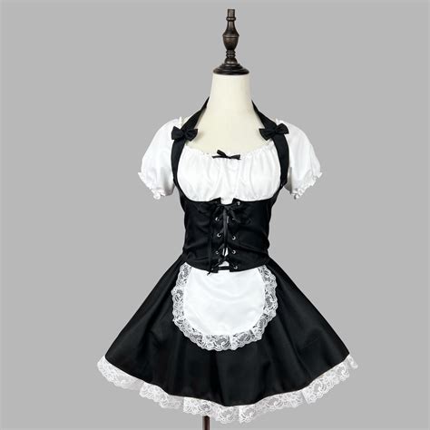 Cosplay Costumes Sexy Japanese Lolita Dress Black Corset Cosplay Maid