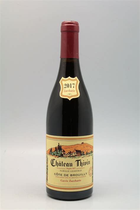 Château Thivin Côtes De Brouilly Cuvée Zaccharie 2017 Vins And Millesimes