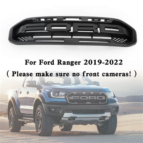 2019 2022 Ford Ranger Raptor Style Front Bumper Grille Grill Black