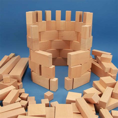 Set Of 140 Large Wooden Building Blocks Wooden Blocks For Beginners