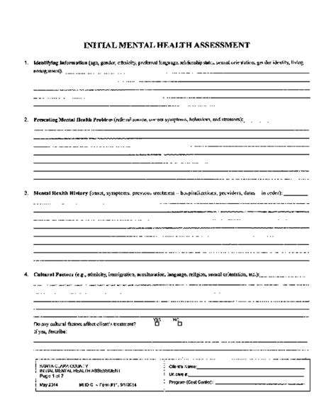 2022 Mental Health Evaluation Form Fillable Printable Pdf And Forms