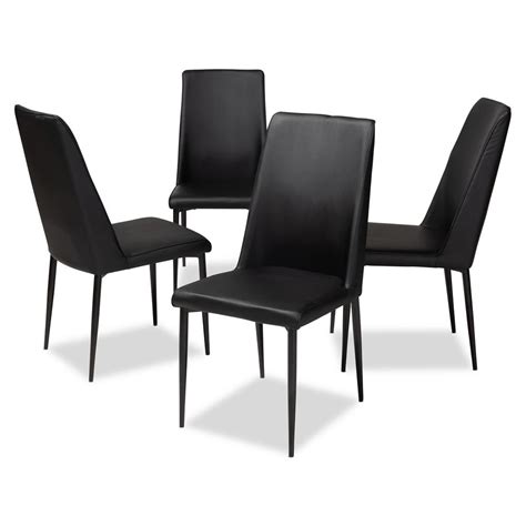 Baxton Studio Chandelle Black Faux Leather Upholstered ...