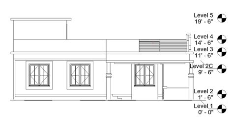 Right Side Elevation Of The House Plan Is Given In This 2d Autocad