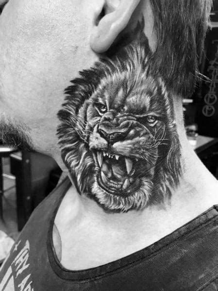 30 Lion Neck Tattoo Ideas For Men Masculine Designs