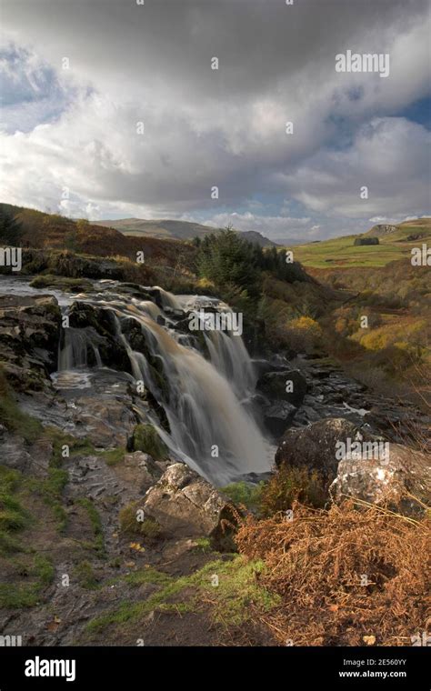 The Loup Of Fintry Waterfall On The River Endrick Stock Photo Alamy