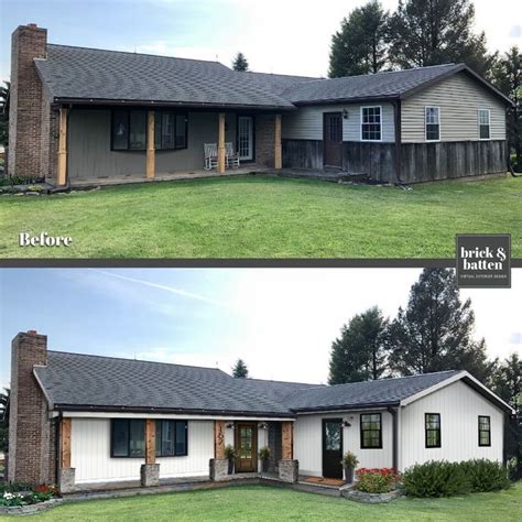 Ranch house makeover ranch house makeover brick ranch exterior makeover. Home Makeover BeforeAfter | Painted brick house, Ranch ...