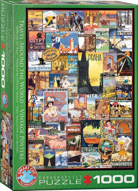 Puzzle Travel Around The World Vintage Posters 1 000 Pieces