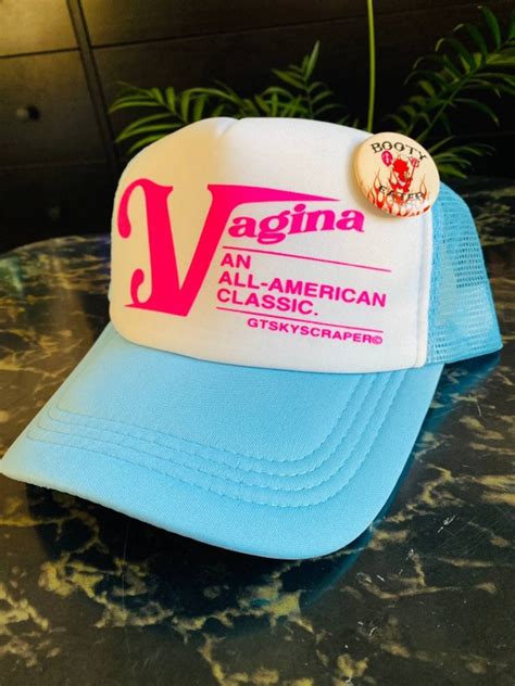 Vintage Vagina Classic Logo Trucker Hat In Powder Blue Grailed