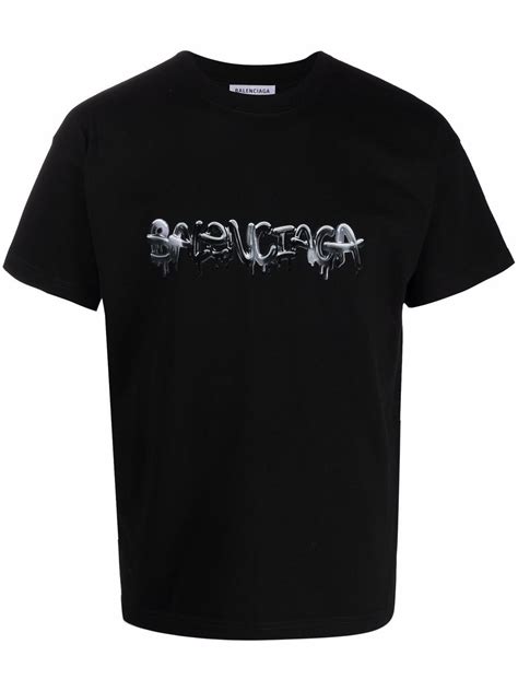 Balenciaga Logo Print T Shirt Farfetch