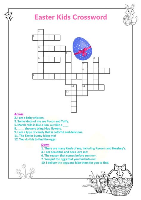 Printable Fun Crosswords For Kids 101 Activity