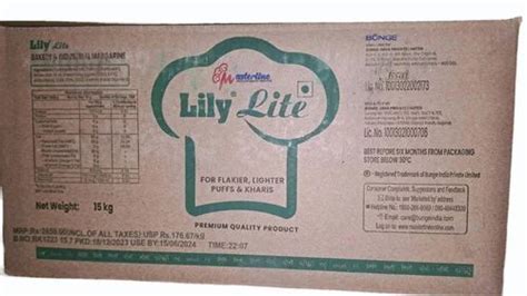 Bunge Masterline Lily Lite Puff Margarine Packaging Type Carton