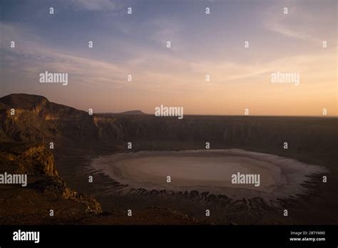 Sunrise Over Wahba Volcanic Crater Saudi Arabia Stock Photo Alamy