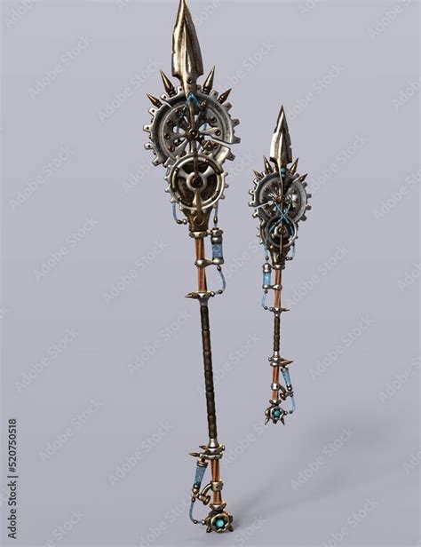 Steampunk Staff And Wand Stock Illustration In 2022 Stock