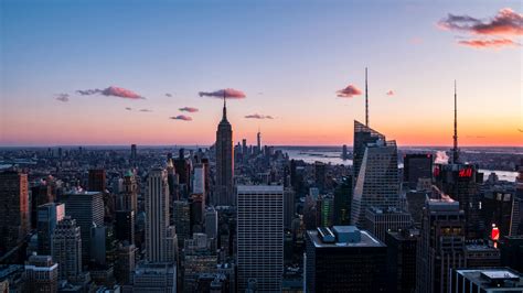 Download 1920x1080 Wallpaper Cityscape Evening Buildings New York
