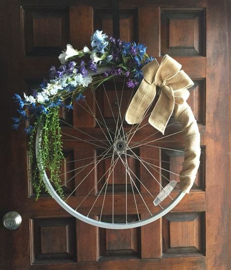 Spring Floral Bicycle Wheel Wreath A Personal Favorite From My Etsy