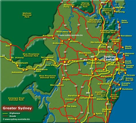 Greater Sydney Map Click To See Tourist Info About Sydney Sydney