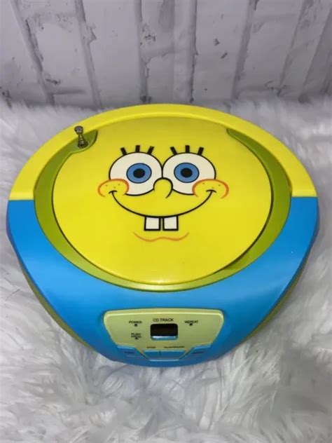 Spongebob Squarepants Portable Radio Boombox Am Fm Stereo Tape And Cd