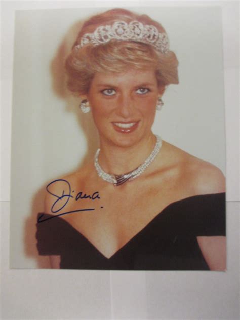 signed photograph of princess diana princess of wales diana
