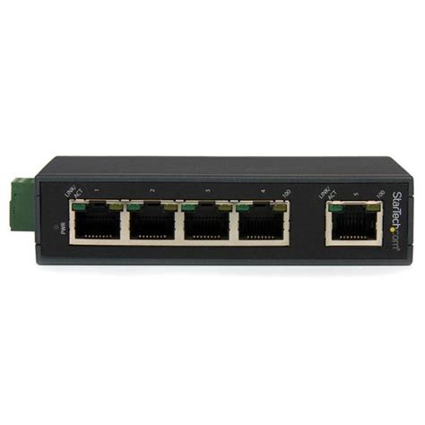 Industrial Ethernet Switch 5 Port Din Rail Mounted Unmanaged 10