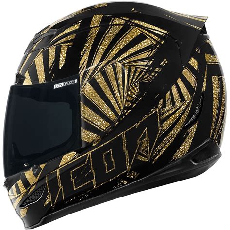 Icon Airmada Spaztyk Gold Helmet Includes Smoke Shield Womens