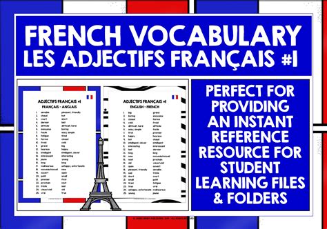 French Adjectives Chart