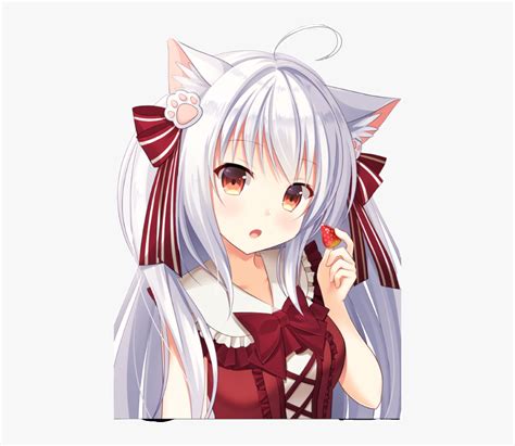 Transparent Anime Girl Waving Png Cute Neko Anime Girl Png Download