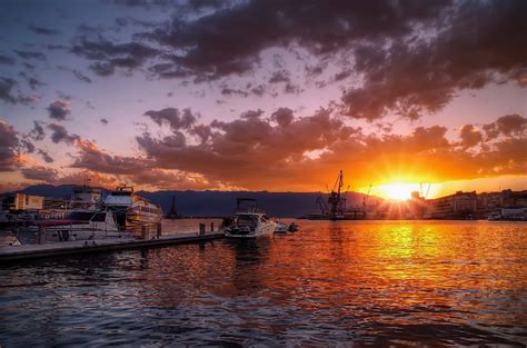 Sunset In Port