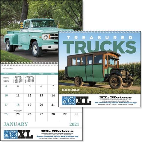 Customized Treasured Trucks Calendars 2022 Spiral Calendars Wall
