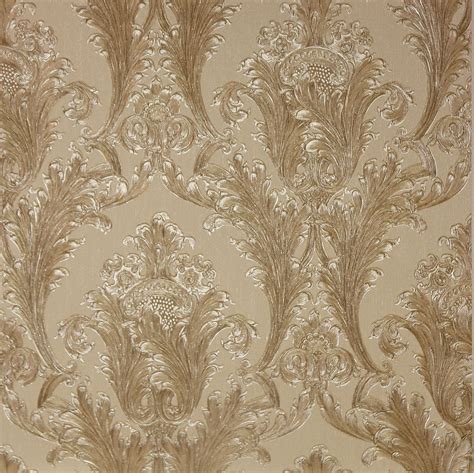 Arthouse Figaro Damask Wallpaper Red Cream Charcoal Black Feature