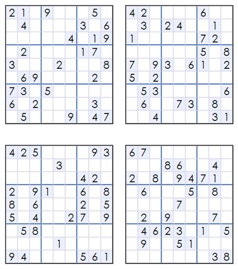 Easy Sudoku Printable 4 Per Page