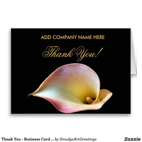Thank You Business Card Pink Calla Lily Zazzle Com Corporate