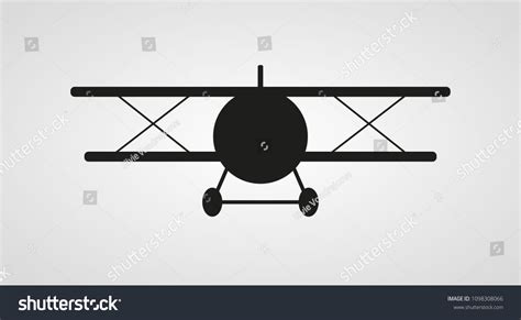 Biplane Front Silhouette Vector Design Stock Vector Royalty Free