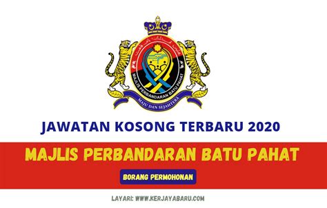 Blog kerjaya appjawatan.com iaitu senarai jawatan kosong di malaysia bagi memudahkan permohonan anda. Jawatan Kosong di Majlis Perbandaran Batu Pahat Johor ...